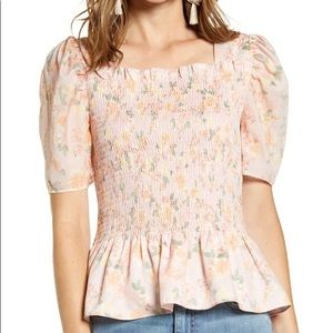Rachel Parcell Square Neck Smock Top